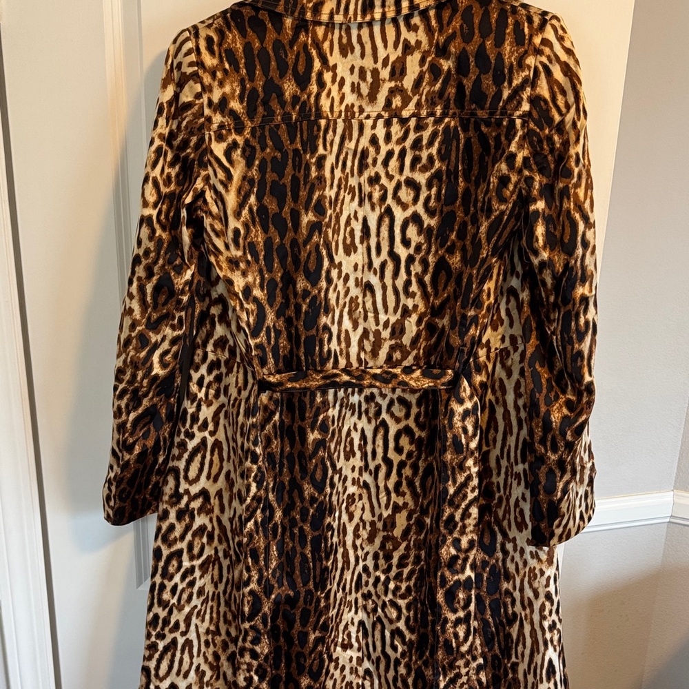 Anne Klein Leopard Print Trench Coat - Picture 6 of 6